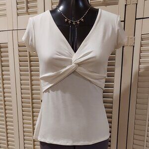 White House/Black Market White Twist Look Top Size  S
